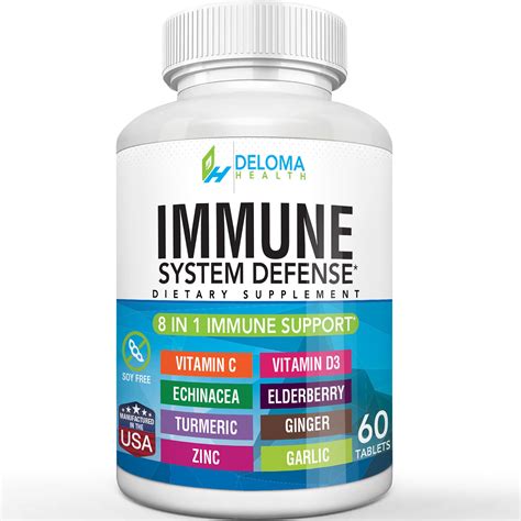 8 in 1 immune system support supplement with vitamin c d3 zinc elderberry echinacea