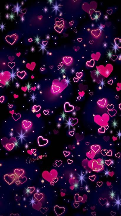 Hearts Glitter Purple Wallpapers Galaxy Falling