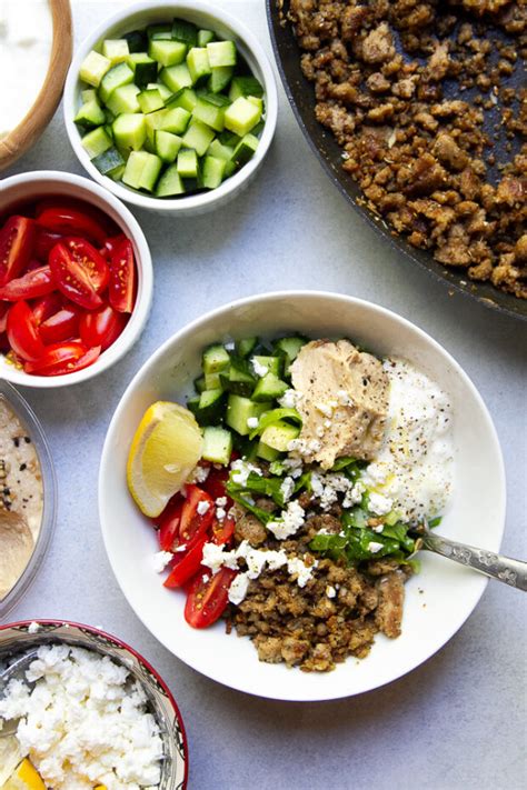 Mediterranean Ground Turkey Bowl Recipe Great For Meal Prep Perry