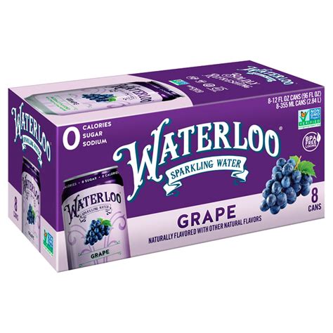Waterloo Grape Sparkling Water 12 Fl Oz 8 Count