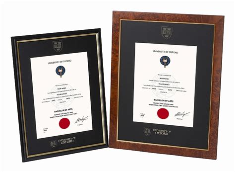 Oxford University Certificate Frame