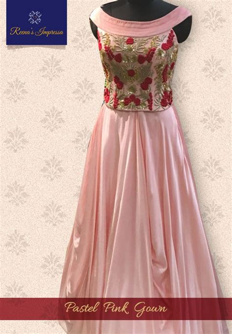 Gorgeous Pink Dress With Beige And Red Embroidery Designed By Reenas