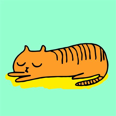 An Orange Cat Sleeping On The Ground With Its Eyes Closed And Its Head