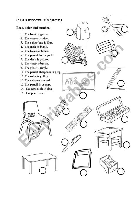 4, witchcraft (jul i know from my own experience that bringing objects into a. Classroom objects and colors - ESL worksheet by Lina Nguyen