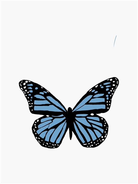 May be used to represent a moth and ideas of beauty and happiness. "Blue aesthetic monarch butterfly " Sticker by Guadddd1 | Redbubble