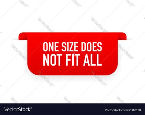 One Size Does Not Fit All Labels Banner For Vector Image