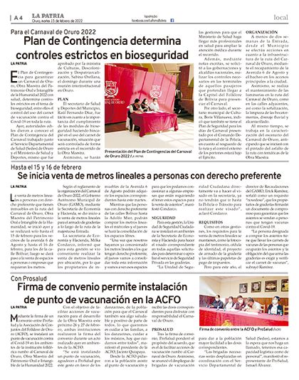 Plan De Contingencia Determina Controles Estrictos En Bioseguridad Periódico La Patria Oruro