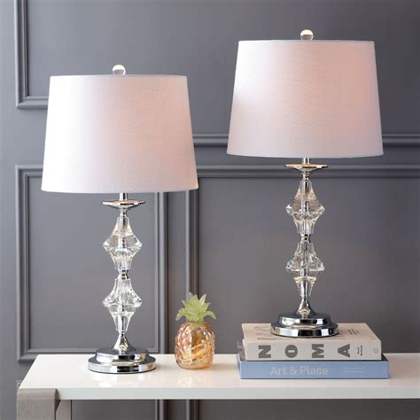 Madison 275 Crystal Led Table Lamp Clearchrome Set Of 2