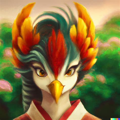 Anthropomorphic Female Hō ō Samurai Avian Fursona Art Digital Art