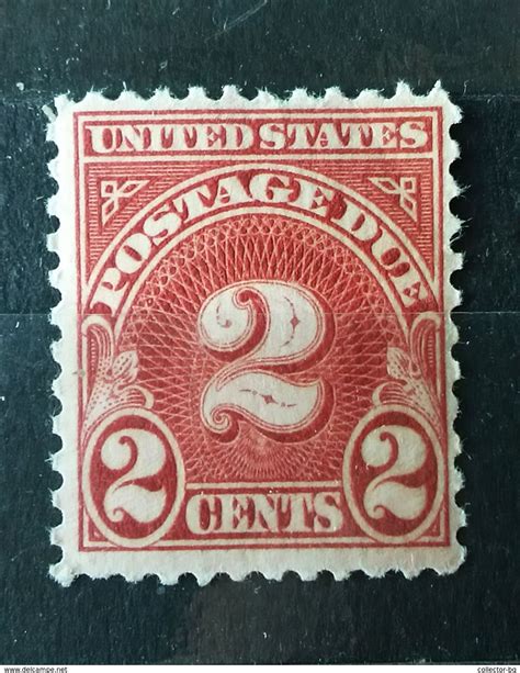 Rare 2 Two Cents Red Usa Vintage Postage Due Unused Stamp Timbre