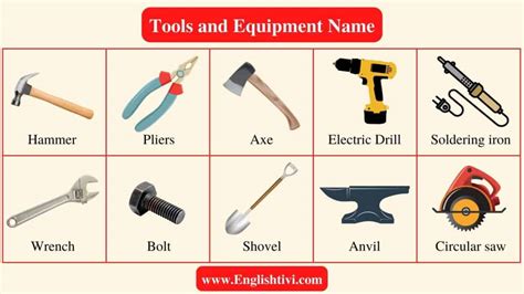 Tools Name List Of A Tools And Equipment Name Englishtivi