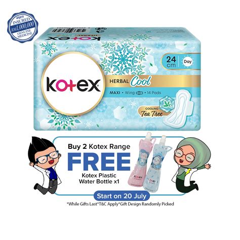 Kotex Herbal Cool Maxi Wing And Non Wing 24cm Shopee Malaysia