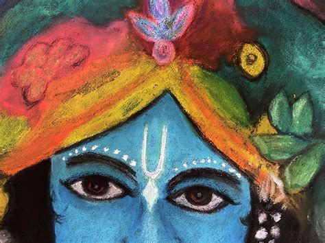 Krishna Beautiful Eyes Pastel By Sujith Kumar Karimbil