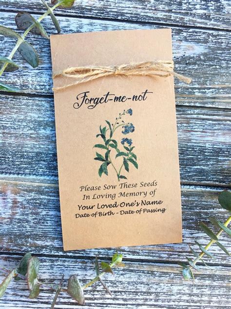 50 Forget Me Not Personalized Life Celebration Flower Seeds Etsy