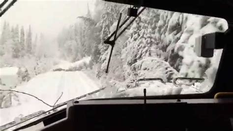 Train Plows Through Trees After Snow Storm Youtube