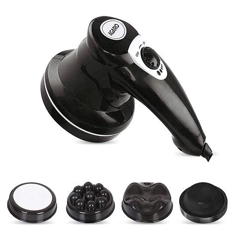 Agaro Atom Electric Handheld Full Body Massager With 3 Massage Heads And Variable Speed Settings