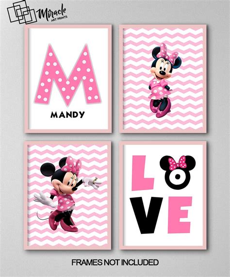 Minnie Mouse Wall Art Minnie Mouse Room Decor Minnie Mouse Etsy