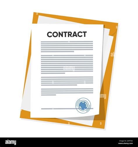 Vector Illustration Of Signed Business Contract Agreement Icon With