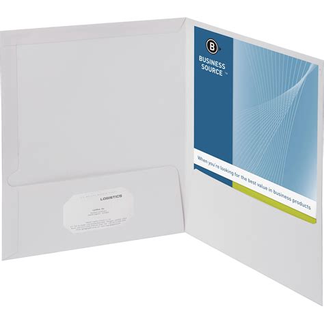 Business Source White Two Pocket Folders