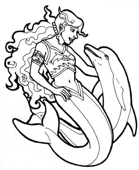 Mermaid Dolphin Coloring Pages at GetDrawings | Free download