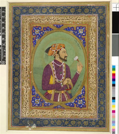 Portrait Of Shah Jahan Painting Album Mughal Dynasty India Late