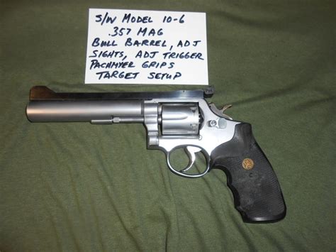 Smith And Wesson Model 10 Bull Barrel 357 Mag Target Sights Trig For