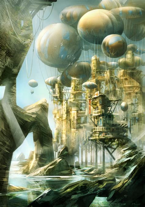 JOTTO Design: Suspended architecture...floating city See more ideas about dieselpunk, steampunk, art.