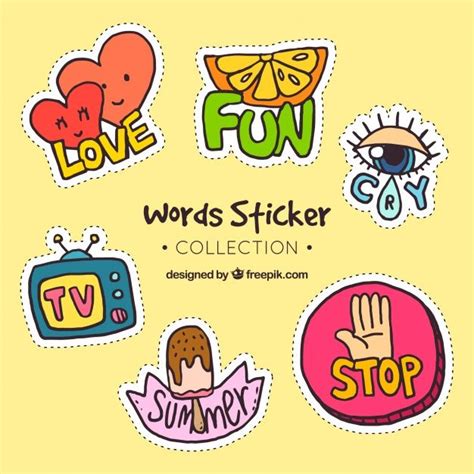 The Words Sticker Collection Are Colorful And Fun