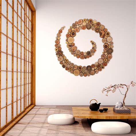 Spiral Wood Slices Wall Art One Of A Kind Decor For Etsy Wood Wall