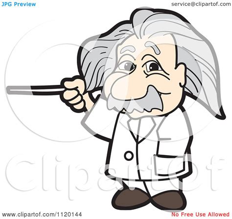 Cartoon Of An Albert Einstein Royalty Free Vector Clipart By