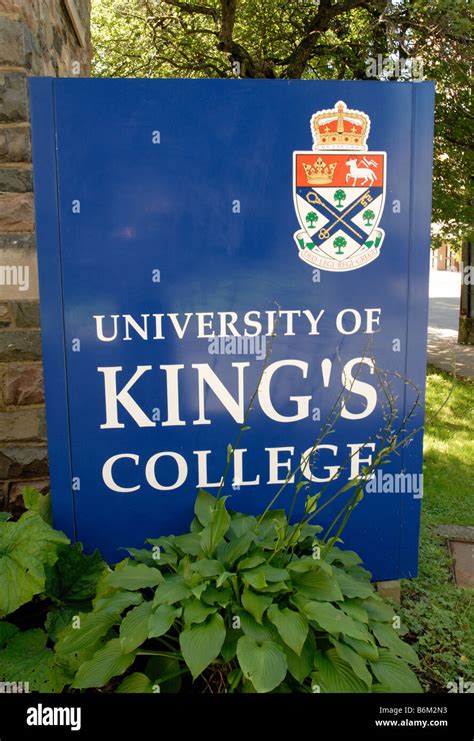 University Of Kings College Sign Halifax Nova Scotia Stock Photo Alamy