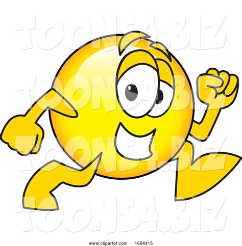 Vector Illustration Of A Cartoon Smiley Mascot Running By Toons4biz 9277