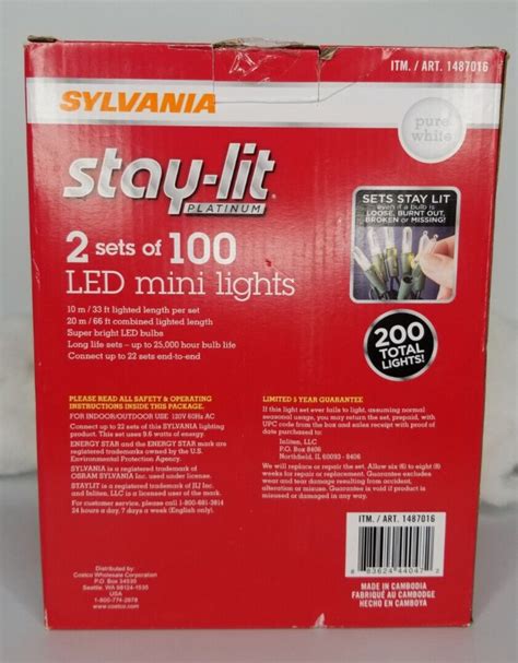 Sylvania Stay Lit Platinum Sets Of Led Mini Lights Pure White