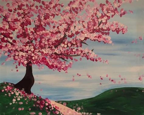 Trees Cherry Blossoms Blossoms Art Tree Painting Nature Art