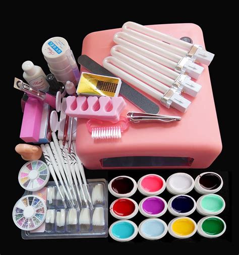New Pro 36w Uv Gel White Lamp And 12 Color Uv Gel Nail Art Tools Sets