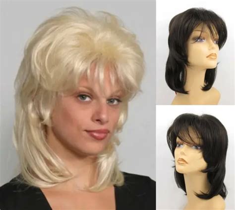 70s 80s Women Straight Hair Mullet Shag Style Wig W Long And Short