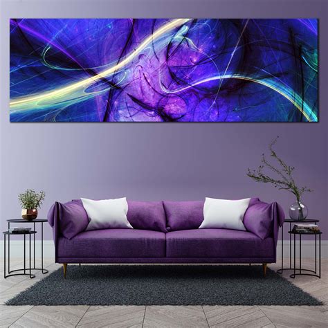 Abstract Fractal Canvas Wall Art Beautiful Purple Modern Abstract Can