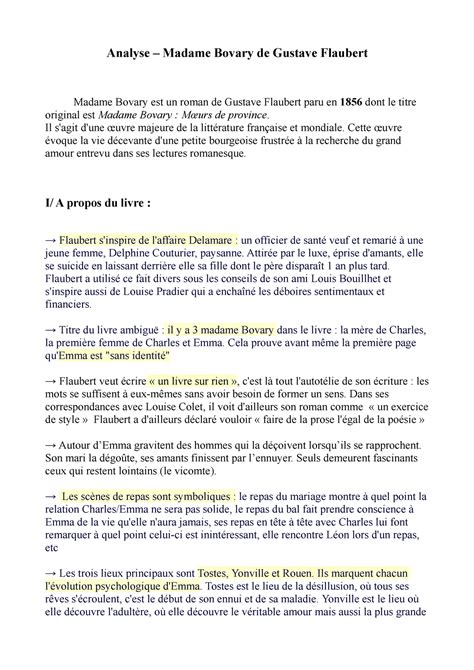 Commentaire De Texte Le Roman Et Ses Personnages 1ère Français
