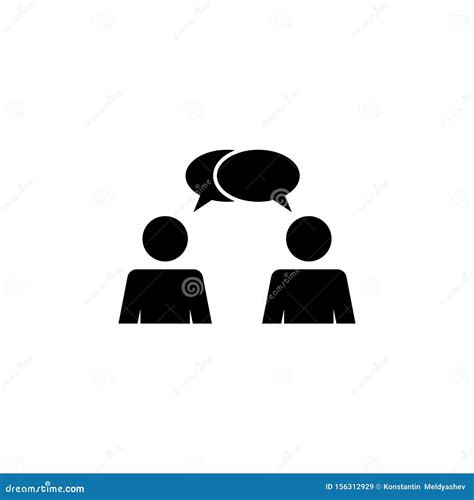 Two People Talking Dialogue Icon Simple Glyph Flat Vector Of People