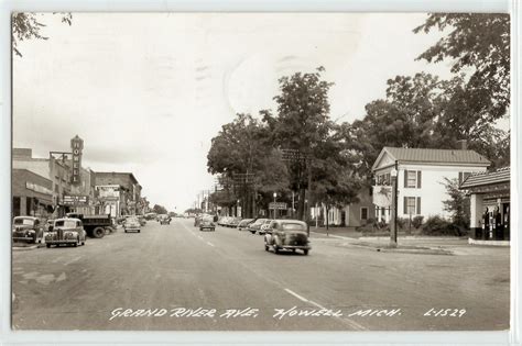 E Grand River Looking West 1947 Street View Hometown Howell