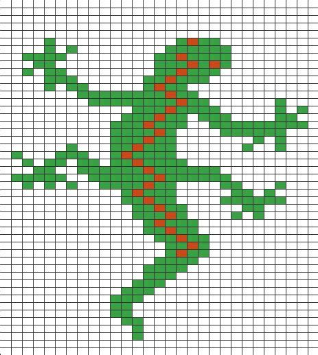 Quadrillage pixel art numérotés de a à z : Quadrillage Pixel - Animaux Lézard | rysunki symetryczne ...