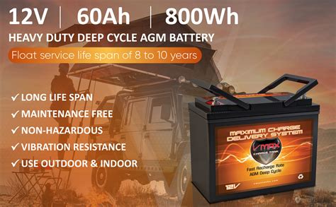 Vmax Slr60 12 Volt 60ah Agm Deep Cycle Hi Performance Battery