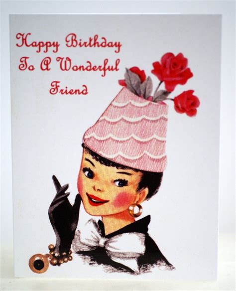 Vintage 1950s Happy Birthday To A Wonderful Friend Etsy Vintage Birthday Cards Vintage