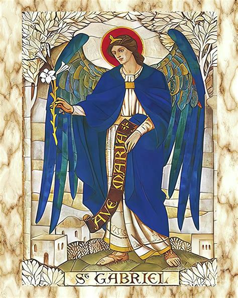 St Gabriel Archangel Angel Catholic Saint Mixed Media By Iconography