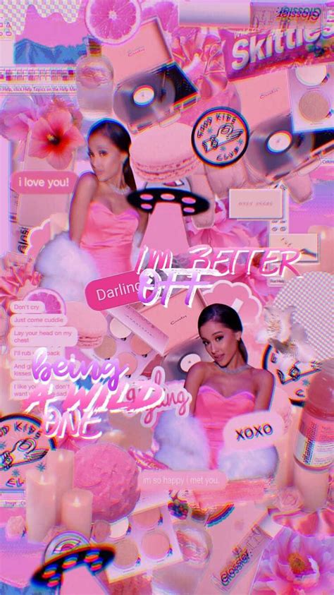 Download Ariana Grande Pink Aesthetic Wallpaper