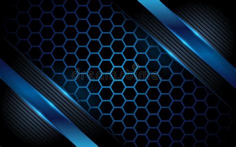 Hexagon Dark Blue Abstract Background Stock Vector