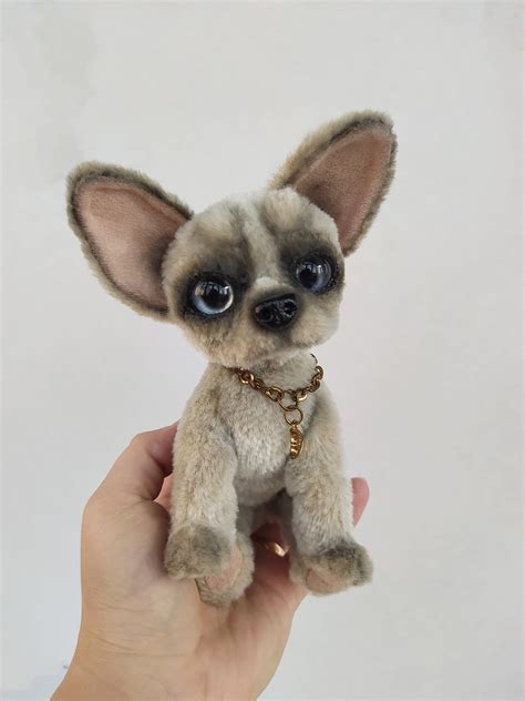 Chihuahua Stuff Dog Realistic Puppy Realistic Plush Toy Cute Etsy