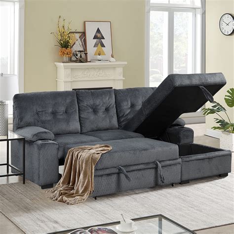 Buy 957inch Er Sectional Sofa With Storage And 2 Cup Holder