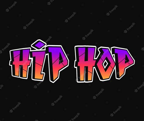 Hip Hop Palabra Letras De Estilo Graffiti Psicodélico Trippy Vector
