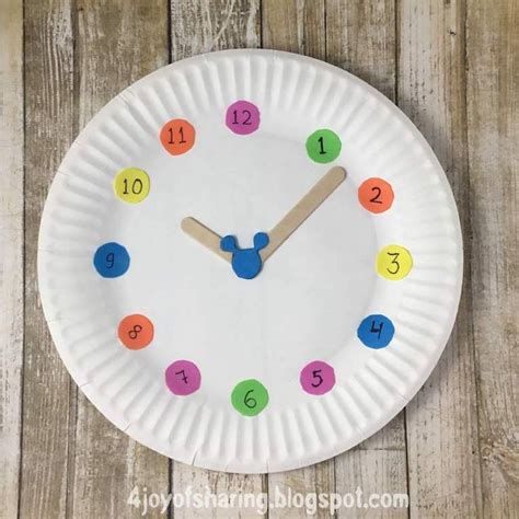 Paper Plate Clock Craft Clock Craft Clock For Kids Clock